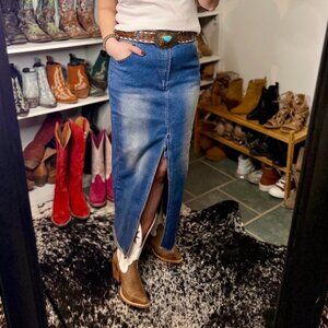 Dani Dark Wash Denim Midi Skirt ✙NWT✙